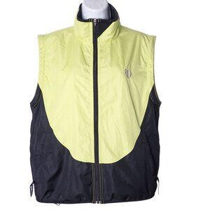 Pearl Izumi Cycling Vest Women‎ L Green Black Full Zip Athletic Running